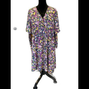 SHEIN Dress Curvy Plus Size 2XL Woman’s Short Sleeve Wrap Front Elastic Waist